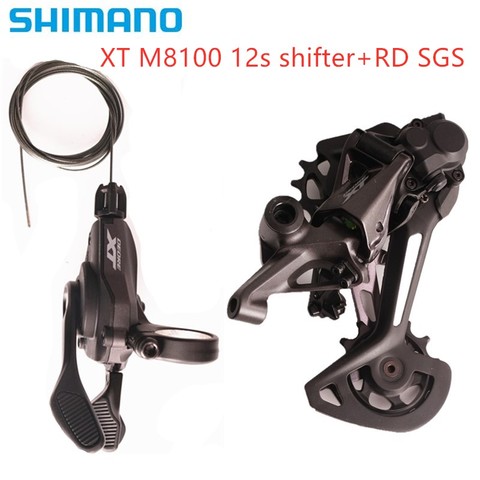 SHIMANO-palanca de cambios DEORE XT M8100 para bicicleta de montaña, 1x12 velocidades, I-SPEC palanca EV SL + RD SGS, desviador trasero ► Foto 1/6