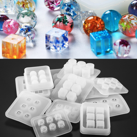 Kits de moldes de fundición epoxi para pendientes, 1 Uds., moldes de Resina de silicona UV de estilo variado para fabricación de joyas DIY ► Foto 1/6