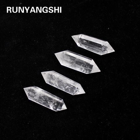 Runyangshi de cristal blanco Natural de 40-60MM 100% de cristal de cuarzo piedra de cuarzo transparente punto curación Hexagonal varita tratamiento de piedra ► Foto 1/6