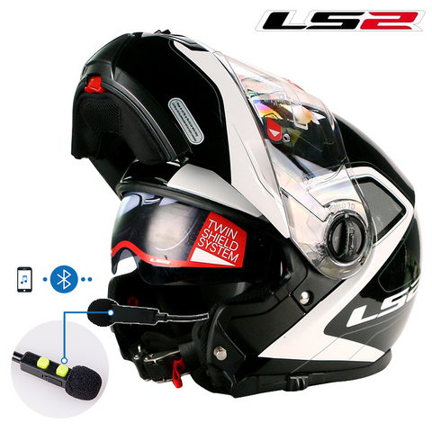 LS2 FF325-auriculares abatible hacia arriba con Bluetooth, intercomunicador Modular para Moto de carreras, cascos de Moto DOT, novedad ► Foto 1/6