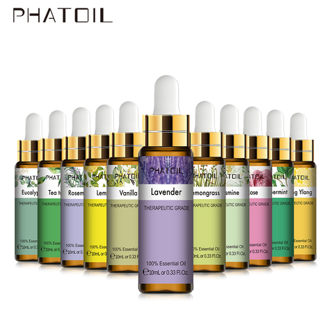 Difusor de aceites esenciales puros de eucalipto de Lavanda, Rosa, limón, jazmín, vainilla, Sándalo, bergamota, aceite aromático de árbol de té, 10ML ► Foto 1/6