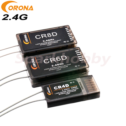 Receptor de larga distancia por control remoto, 1 unidad, Corona CR4D/CR6D/CR8D, 2,4G, 4 canales, 6 CANALES, 8 canales, compatible con CT8F/CT8J /CT8Z/CT3F/CT14F(DSSS) ► Foto 1/6