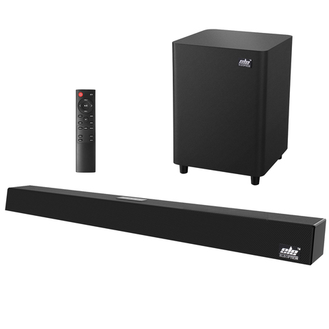 Altavoces para cine en casa, barra de sonido de altavoces Subwoofer por Bluetooth 120 de 2,1 W para televisor con soporte para cable AUX Coaxial óptico ► Foto 1/6