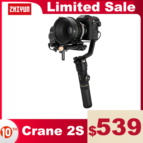 ZHIYUN Crane 2S , grúa oficial , nuevo estabilizador, cardán portátil para todas las cámaras DSLR con Follow Focus, trípode, cámara, Cable de Control ► Foto 1/6