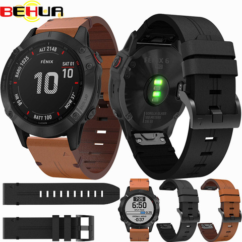 Correa de reloj para Garmin Fenix 5S/5/5X Plus, Forerunner 935, correa de cuero de 22mm, correas de repuesto para pulsera de ajuste rápido ► Foto 1/6