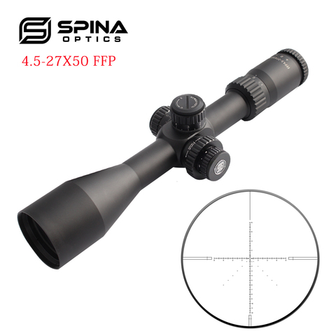 Mira telescópica para rifle de caza, visor óptico de retícula de vidrio táctico grabado, compatible con Spina Optics HD 4,5-27X50 FFP, primer plano Focal, 308 ► Foto 1/6