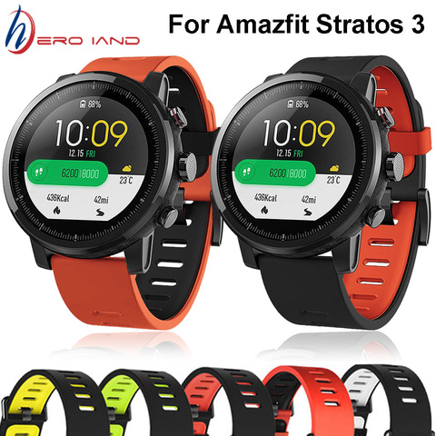 Correa de silicona para reloj inteligente Xiaomi Huami Amazfit Stratos 3, 2, 2S, accesorio de pulsera reemplazable para Amazfit Pace, novedad de 2022 ► Foto 1/6