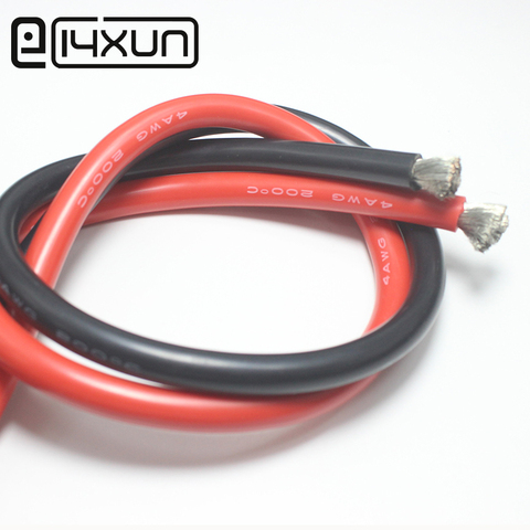 Cable de silicona de 1 metro y 4AWG, línea de prueba Ultra flexible, alta temperatura para batería de 25 mm2, línea de silicona Terminal de alimentación de línea de silicona ► Foto 1/6
