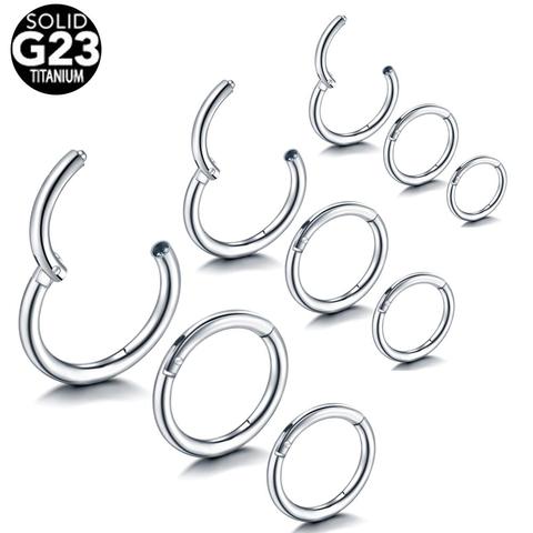 Anillos de titanio para nariz G23, Piercing de clic para nariz, Piercing para nariz, Piercing para cuerpo, hélice, Piercing para el segmento ► Foto 1/6