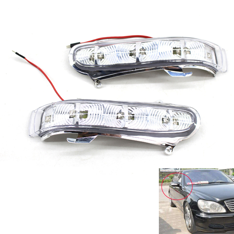 2 uds coche de señal de vuelta de las luces de espejos retrovisores indicadores para Benz Clase S W220 S320 S350 S500 S600 1999-2002 ► Foto 1/6