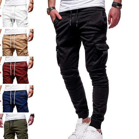 Los hombres Pantalón deportivo Casual Pantalones Hombre Hip Hop pantalones de lápiz Harem pantalones tamaño S-3XL ► Foto 1/6