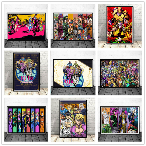 JoJo s Bizarre Adventure Action-póster de pinturas de Anime japonés para chico, cuadros artísticos de pared, decoración del hogar, cuadros ► Foto 1/6