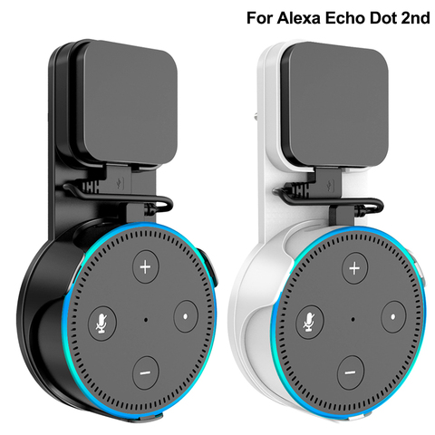 Soporte de montaje en pared para Alexa Echo Dot, soporte de 2. ª generación, compatible con enchufe de Reino Unido/UE, con Cable Micro USB ► Foto 1/6