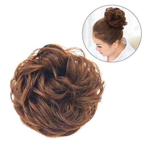 Extensión de coleta elástica para mujer, moño de pelo ondulado desordenado, accesorio de decoración para el cabello, tocado, tocados, regalo ► Foto 1/6