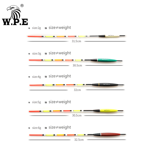 W.P.E-flotadores de pesca de tamaño 2-6g para carpa boya para pescar, flotadores de pesca con luz Multicolor, lote de 3 unidades ► Foto 1/6