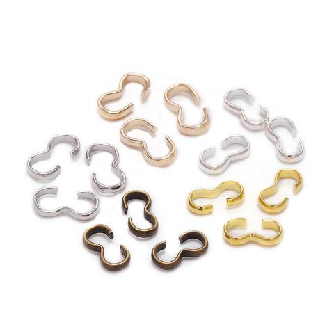 Unids/lote de conectores de hebilla de 4x8mm, conectores de cierre de oro para fabricación de joyas, accesorios para pulsera, suministros, 100 ► Foto 1/6