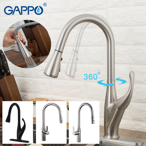 GAPPO de cocina de acero inoxidable grifos dos modo de salida de agua mezclador de cocina grifo sacar lavabo grifo torneira cozinha ► Foto 1/6