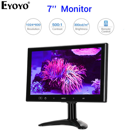 Eyoyo-Mini Monitor portátil EM07K de 7 pulgadas, pantalla LCD con HDMI, AV, VGA, para cámara de seguridad, DVD, DVR, TFT, PC, 1024X600 ► Foto 1/6