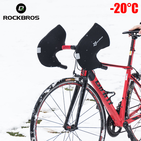 ROCKBROS invierno ciclismo Bar guantes a prueba de viento caliente manillar de bicicleta de carretera guantes de Ciclismo MTB guantes para bicicleta de montaña Mitt ► Foto 1/6