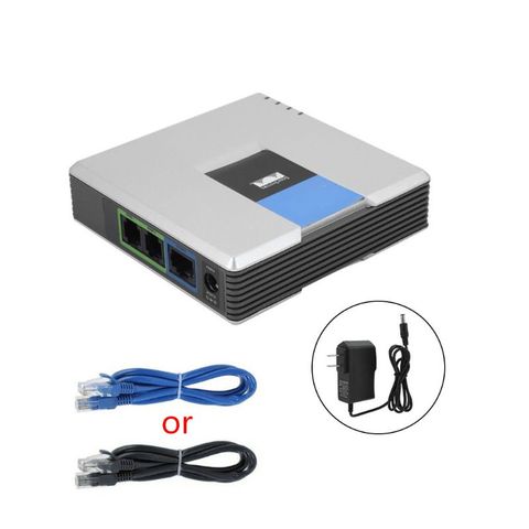 Gateway VOIP con 2 puertos, adaptador de voz de Internet para teléfono, protocolo SIP V2, Cable de red para Linksys PAP2T AU/EU/US/UK, 1 Juego ► Foto 1/6