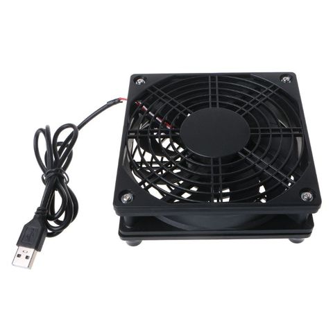 Ventilador de enrutador con disipación de calor para PC, dispositivo de refrigeración inalámbrico silencioso, cc 5V, USB, 120mm, con red protectora de acero ► Foto 1/6