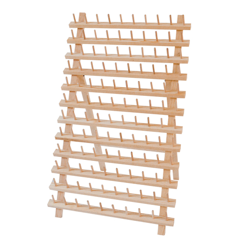 Estante plegable de madera para almacenamiento de hilo de bordar, soporte de madera para conos, organizador de carretes, herramientas de costura con aguja ► Foto 1/6