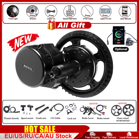 Bafang-Kit de conversión de bicicleta eléctrica BBS01B, Motor de manivela medio de 36V y 350W, bricolaje, 850C, DPC18, C965, pantalla 44T-52T, nuevo ► Foto 1/6