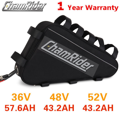Original de la batería 48V 48V 40AH 52V ebike batería 36V 50AH batería triangular de gran capacidad de 1500W Super poderoso 21700 celular Bafang ► Foto 1/6