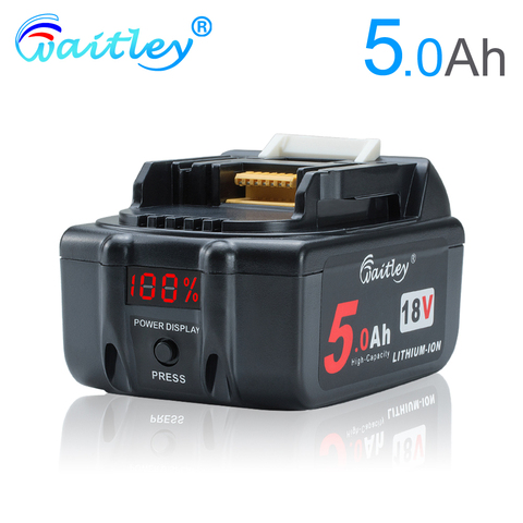 Baterías de litio Waitley batería de repuesto 18 V 5Ah 5000mAh para Makita 18 V herramienta eléctrica BL1830 BL1840 BL1850 BL1860 18 v 5A ► Foto 1/6