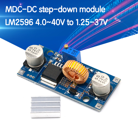 Módulo reductor DC-DC LM2596 DC/DC 4,0 ~ 40V a 1,25-37V regulador de tensión regulable con voltímetro LED ► Foto 1/6