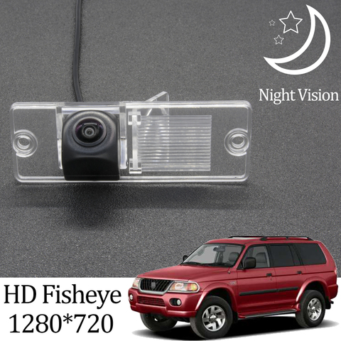 Owtosin HD 1280*720 de ojo de pez cámara de visión trasera para Mitsubishi Pajero Sport/Montero sport MK1 1996-2008 coche accesorios ► Foto 1/6