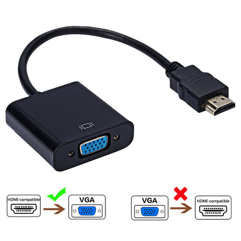 Roreta-Convertidor de Digital a analógico HD 1080P, Cable HDMI compatible con adaptador VGA para PS4, PC, portátil, TV Box a proyector ► Foto 1/1