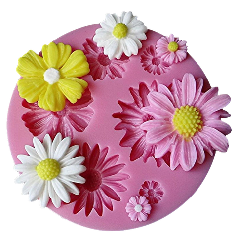 De silicona precioso crisantemo flores chocolate herramientas de decoración para tartas de fiesta DIY girasol molde de fondant para hornear ► Foto 1/4