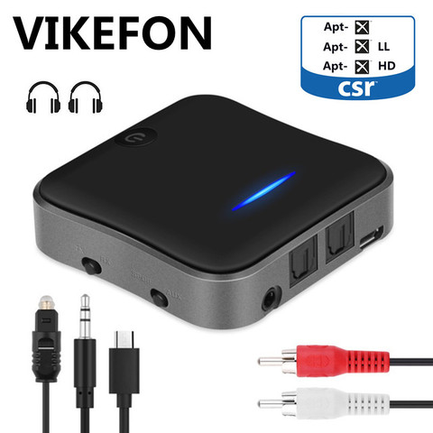 Receptor y transmisor de Audio B19 AptX HD de baja latencia Bluetooth 5,0, adaptador inalámbrico para música, CSR8675, TV y PC, con clavija Aux RCA/SPDIF/3,5mm ► Foto 1/6