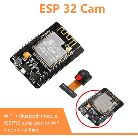 Módulo de ESP32-CAM ESP-32S con WiFi, placa de desarrollo con cámara de 5V, Bluetooth, OV2640, serie ESP32 ► Foto 1/6