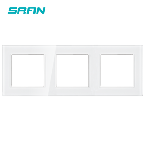 SRAN-Panel blanco de vidrio templado sin instalar, placa de hierro de 224mm * 82mm, Panel de zócalo de interruptor para Serie F ► Foto 1/2