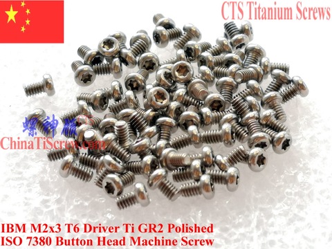 Tornillos de titanio M2x3 M2x4 M2x5 M2x6 M2x8 M2x10 ISO 7380 botón TORX cabeza T6 conductor Ti GR2 pulido 25 uds ► Foto 1/4