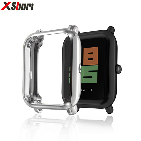 XShum Amazfit bip protector de la caja para Huami amazfit bip accesorios Xiaomi parachoques Enchapado funda carcasa TPU protección de la pantalla ► Foto 1/6