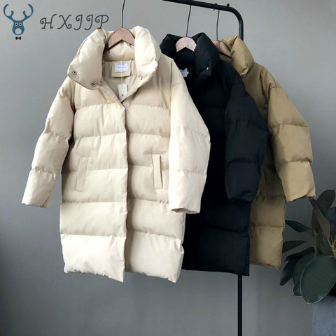 HXJJP abajo chaqueta mujer invierno 2022 prendas de vestir exteriores Abrigos Mujer larga Casual caliente abajo chaqueta de globo Parka de marca ► Foto 1/5