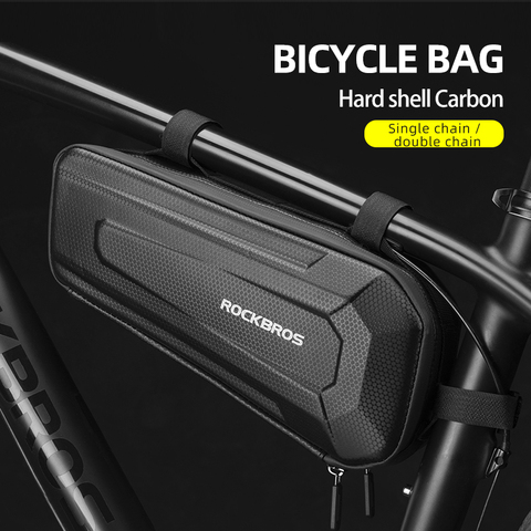 ROCKBROS-Bolsa de bicicleta resistente al agua, con doble cremallera, carcasa dura, para bicicleta de montaña o carretera ► Foto 1/6