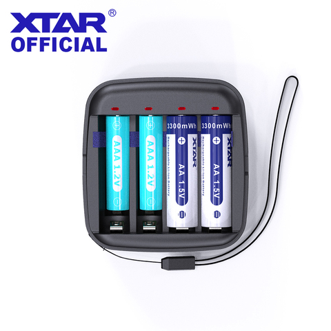 XTAR-cargador USB de 1,5 V, 4 ranuras, Born BC4 para baterías de iones de litio, AA, AAA, Ni-MH, entrada tipo C, salida USB, cargador de batería de 1,5 V ► Foto 1/6