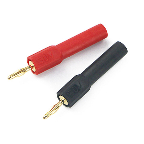 4 Uds 2red + 2 negro chapado en oro 2mm Mini macho Banana macho de 4mm a conector hembra adaptador de 2mm a 4mm ► Foto 1/4