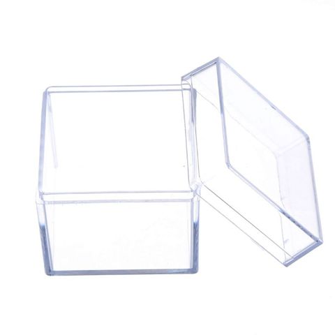 Caja de almacenamiento de exhibición de joyería de acrílico transparente de 5 lados, caja cuadrada de accesorios para cubo ► Foto 1/6