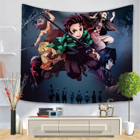 Tapiz de Anime con dibujo de fantasma Slayer, tapiz de pared con estampado Digital, tapiz de gran tamaño para decoración del hogar ► Foto 1/6