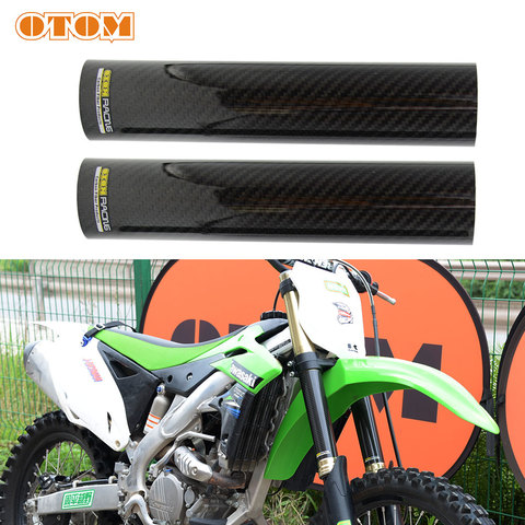 OTOM-Protector Universal para horquilla delantera de motocicleta, Protector de horquilla de fibra de carbono ajustable con absorción de impacto de 45-52MM ► Foto 1/6