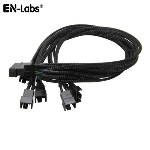 Cable extensor de ventilador con manga PWM, bifurcador de corriente, Conector de 4 pines Molex / SATA a 3 4 5 6 4 Pin, separador de ventilador, 4 placas base, cabezal PWM ► Foto 1/6