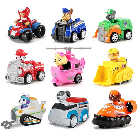 Conjunto de coches de la Patrulla Canina, 9 juguetes con perro de
