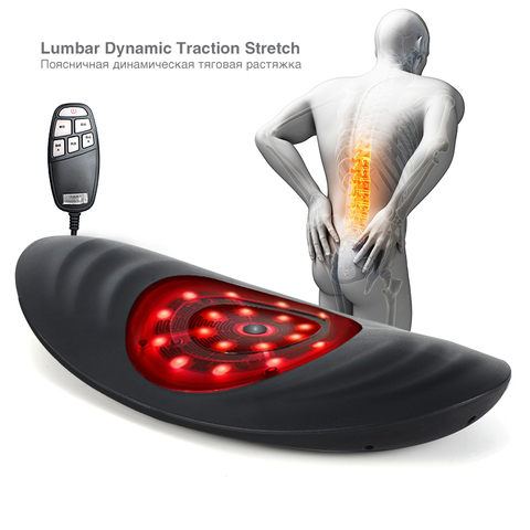 Dispositivo masajeador eléctrico de tracción Lumbar para cintura y espalda, masajeador con vibración, soporte Lumbar para columna vertebral, alivia la fatiga en la cintura ► Foto 1/6