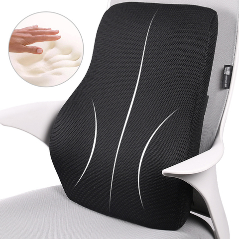 Cojín Lumbar de espuma viscoelástica para silla, soporte Lumbar para la parte inferior de la espalda, para una postura fácil en el coche, la Oficina, el avión y tu silla ► Foto 1/5