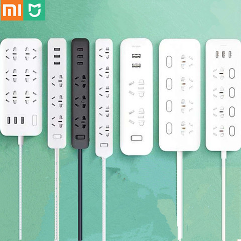 Tira de alimentación xiaomi Original 2.1A carga rápida 3 USB extensión enchufe 6 tomas de corriente adaptador US UK EU AU mi tira de alimentación ► Foto 1/6